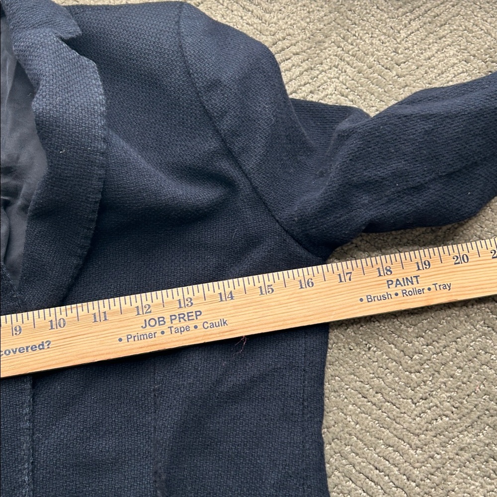 Massimo Dutti Women's Navy Blue Blazer Classic Tailored Wool-Blend Jacket Size 6 - Picture 11 of 14